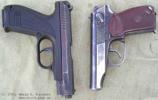 Пистолет ГШ-18 в сравнении с пистолетом Макарова ПМ