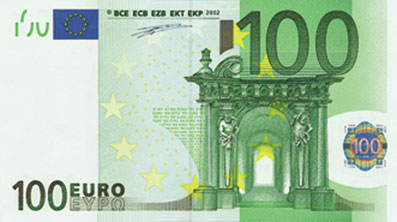 100 ЕВРО, лицевая сторона