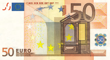 50 ЕВРО, лицевая сторона